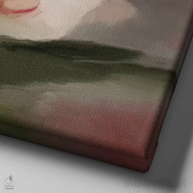 تابلو آرایش گلها I اثر دن منیلی - نمای نزدیک بافت بوم