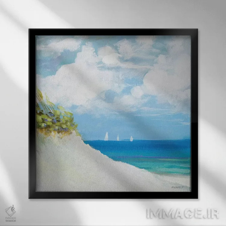 تابلو ساحل I اثر دن منیلی - نمای قابدار مشکی