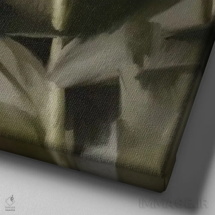 تابلو آرایش گلها II اثر دن منیلی - نمای نزدیک بافت بوم