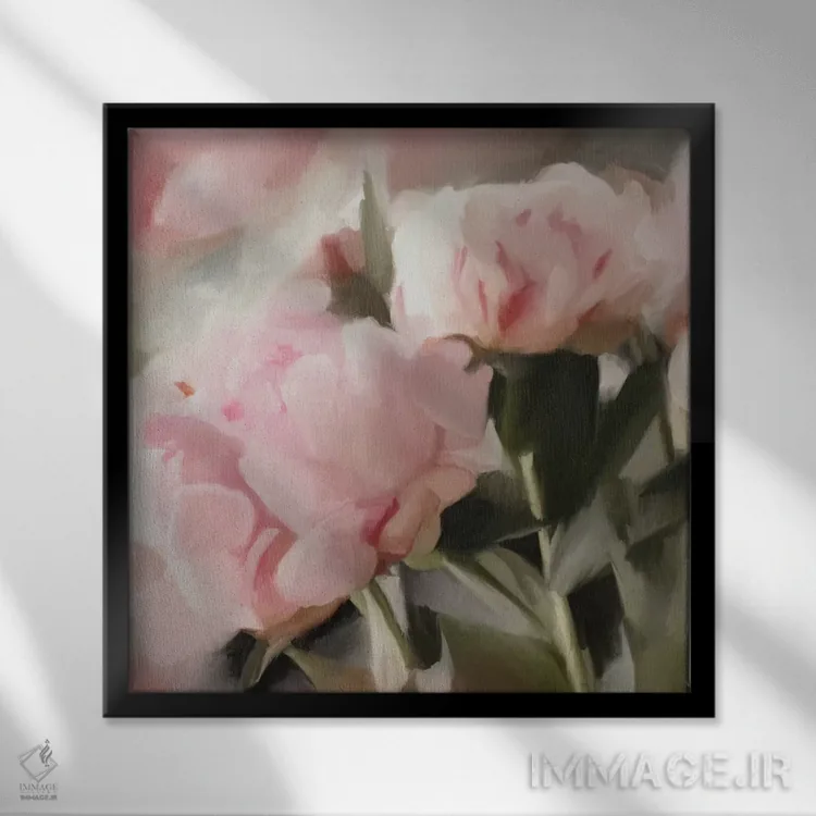 تابلو آرایش گلها II اثر دن منیلی - نمای قابدار مشکی