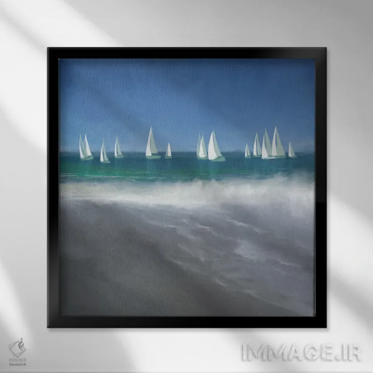 تابلو دریانوردی در بندر اثر دن منیلی - نمای قابدار مشکی