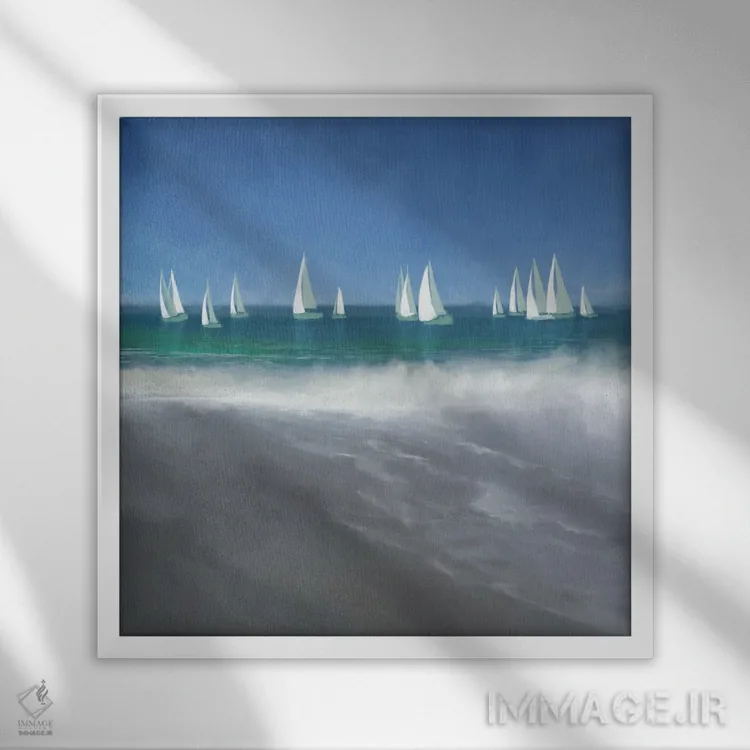 تابلو دریانوردی در بندر اثر دن منیلی - نمای قابدار سفید