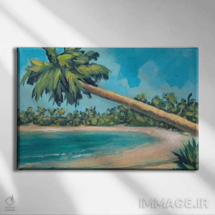 تابلو دور از نخل اثر دن منیلی - نمای روبهرو روی دیوار