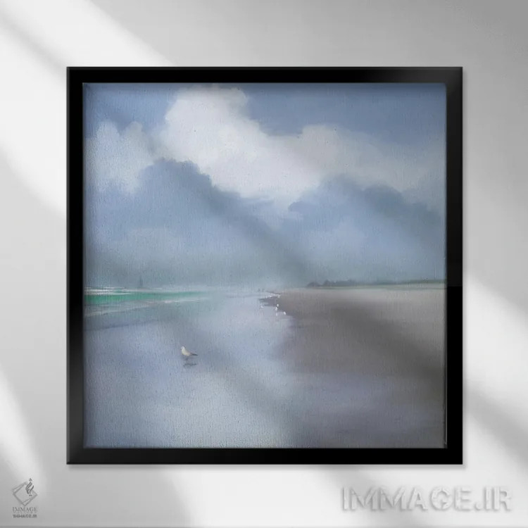 تابلو زیبایی ساحلی اثر دن منیلی - نمای قابدار مشکی