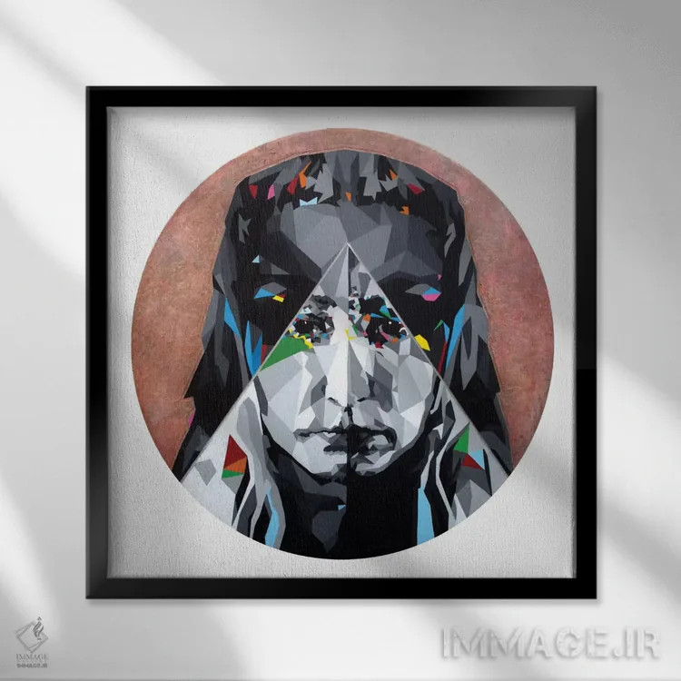 تابلو به نور نگاه کن اثر داز - نمای قابدار مشکی