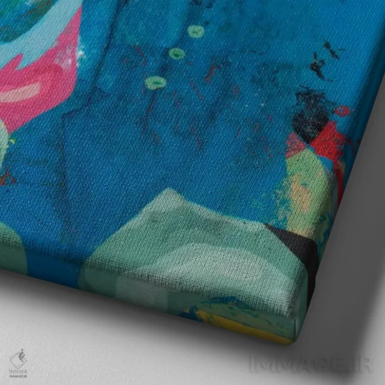 تابلو آهو اثر داز - نمای نزدیک بافت بوم