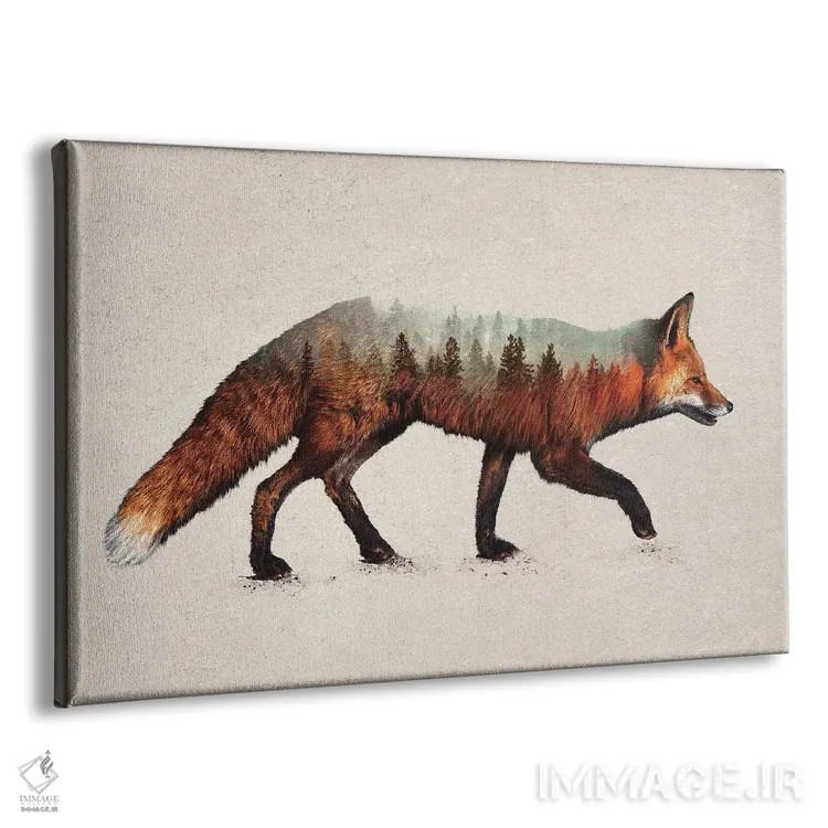 تابلو روباه قرمز اثر دیوایز بیبیز (نام هنری) - نمای پرسپکتیو محصول