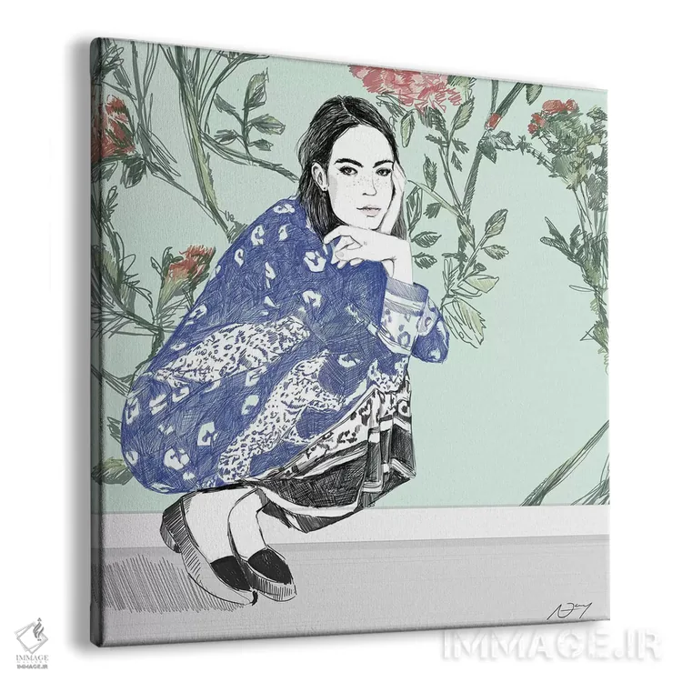 تابلو نشسته/درازکش اثر امبر دی - نمای پرسپکتیو محصول