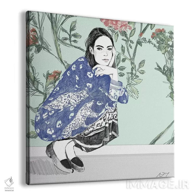 تابلو نشسته/درازکش اثر امبر دی - نمای پرسپکتیو محصول