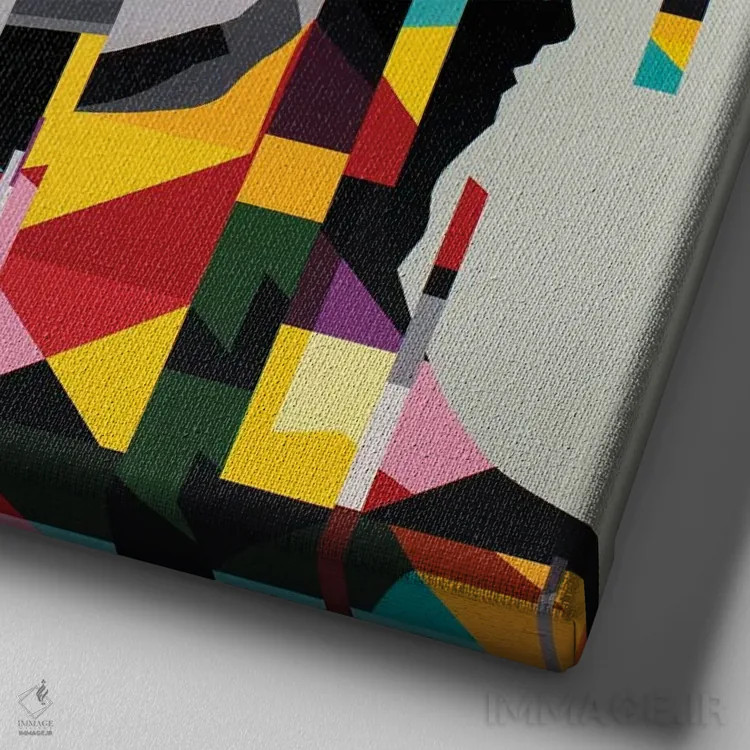 تابلو رها کن اثر داز - نمای نزدیک بافت بوم