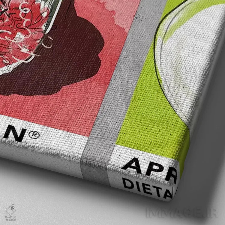 تابلو میوه پنجم اثر امبر دی - نمای نزدیک بافت بوم