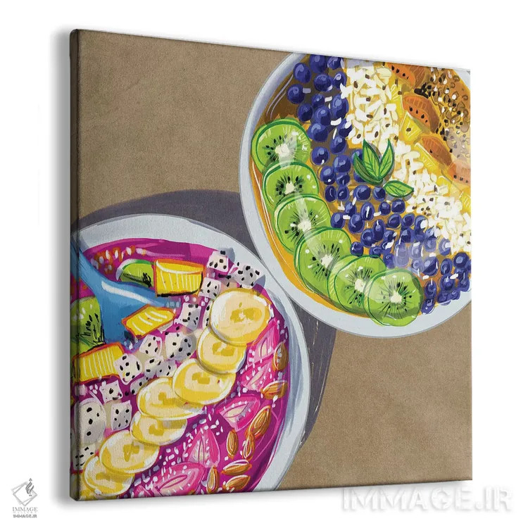 تابلو کاسههای اسموتی اثر امبر دی - نمای پرسپکتیو محصول