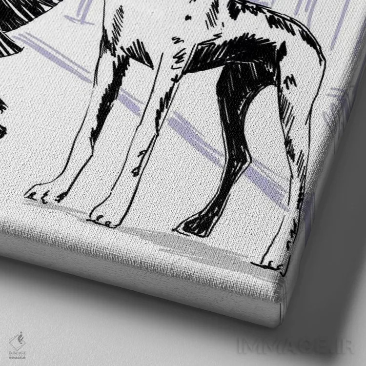 تابلو لباس مجلسی اثر امبر دی - نمای نزدیک بافت بوم