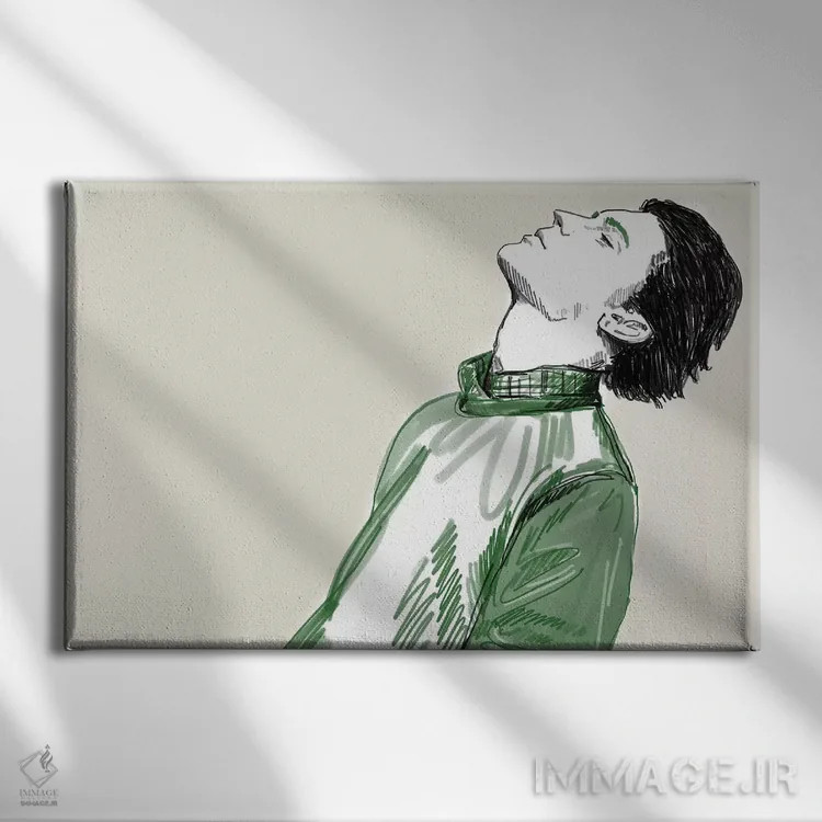 تابلو سبز اثر امبر دی - نمای روبهرو روی دیوار