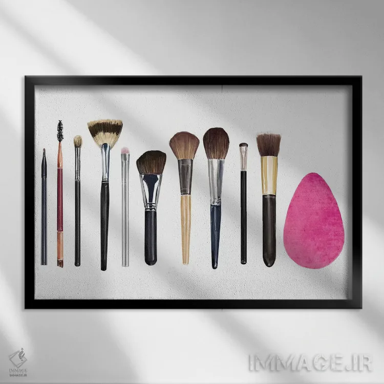 تابلو قلمموها اثر امبر دی - نمای قابدار مشکی