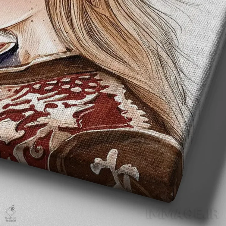 تابلو کلاه شماره سه اثر امبر دی - نمای نزدیک بافت بوم