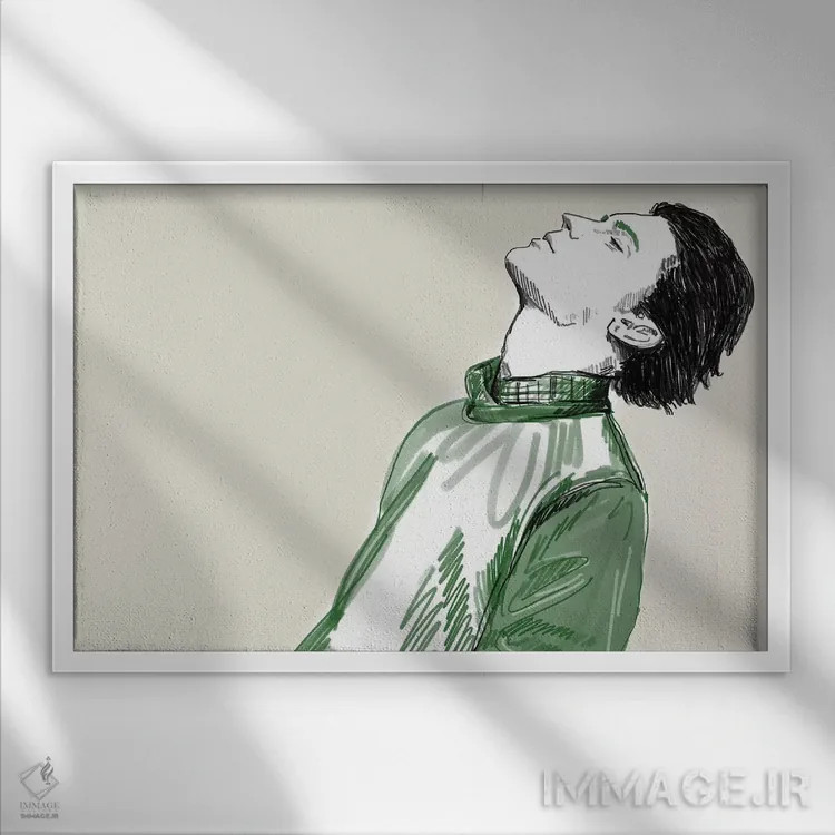 تابلو سبز اثر امبر دی - نمای قابدار سفید