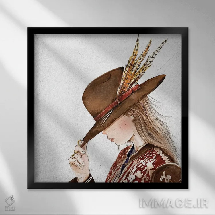 تابلو کلاه شماره سه اثر امبر دی - نمای قابدار مشکی