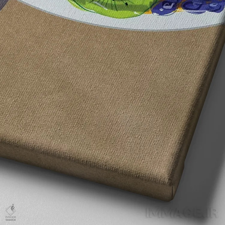 تابلو کاسههای اسموتی اثر امبر دی - نمای نزدیک بافت بوم