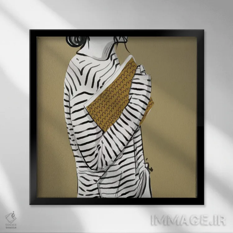 تابلو راهراهها اثر امبر دی - نمای قابدار مشکی