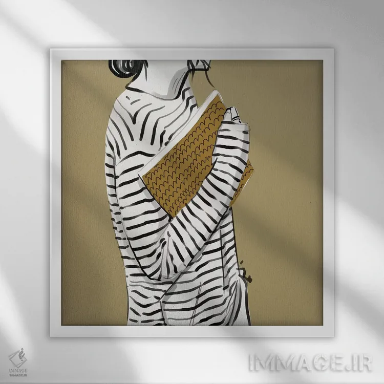 تابلو راهراهها اثر امبر دی - نمای قابدار سفید