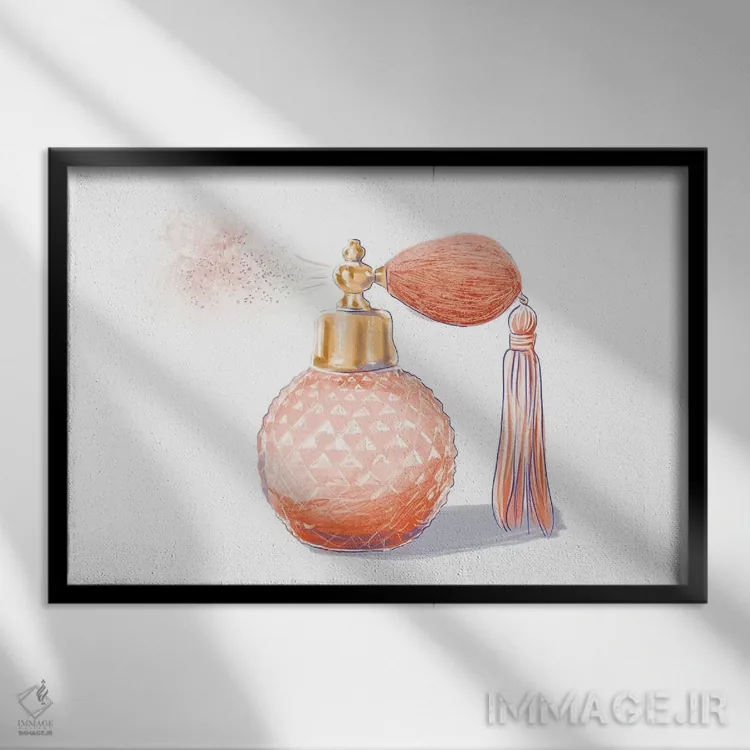 تابلو عطر وینتیج (کلاسیک) اثر امبر دی - نمای قابدار مشکی
