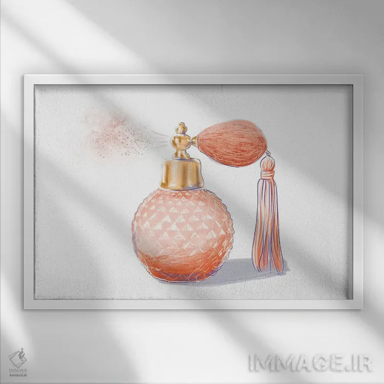 تابلو عطر وینتیج (کلاسیک) اثر امبر دی - نمای قابدار سفید