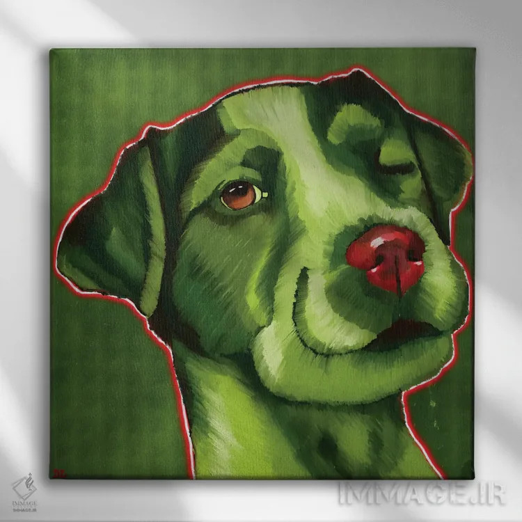 تابلو جک راسل تریر اثر دائو زد - نمای روبهرو روی دیوار