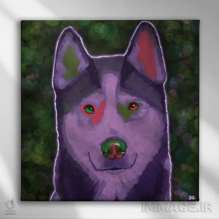 تابلو هاسکی سیبری اثر دائو زد - نمای روبهرو روی دیوار