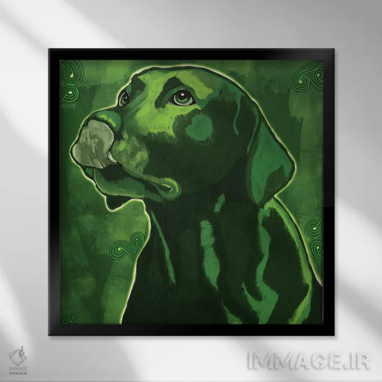 تابلو لابرادور اثر دائو زد - نمای قابدار مشکی