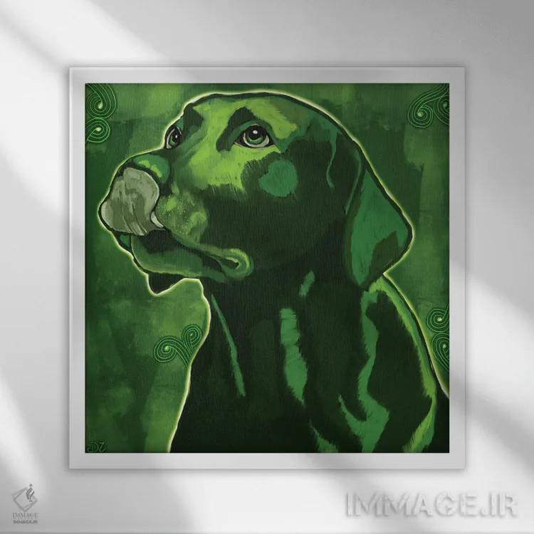 تابلو لابرادور اثر دائو زد - نمای قابدار سفید