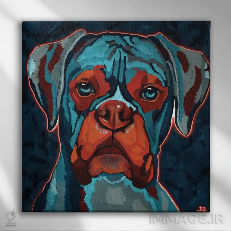 تابلو باکسر اثر دائو زد - نمای روبهرو روی دیوار