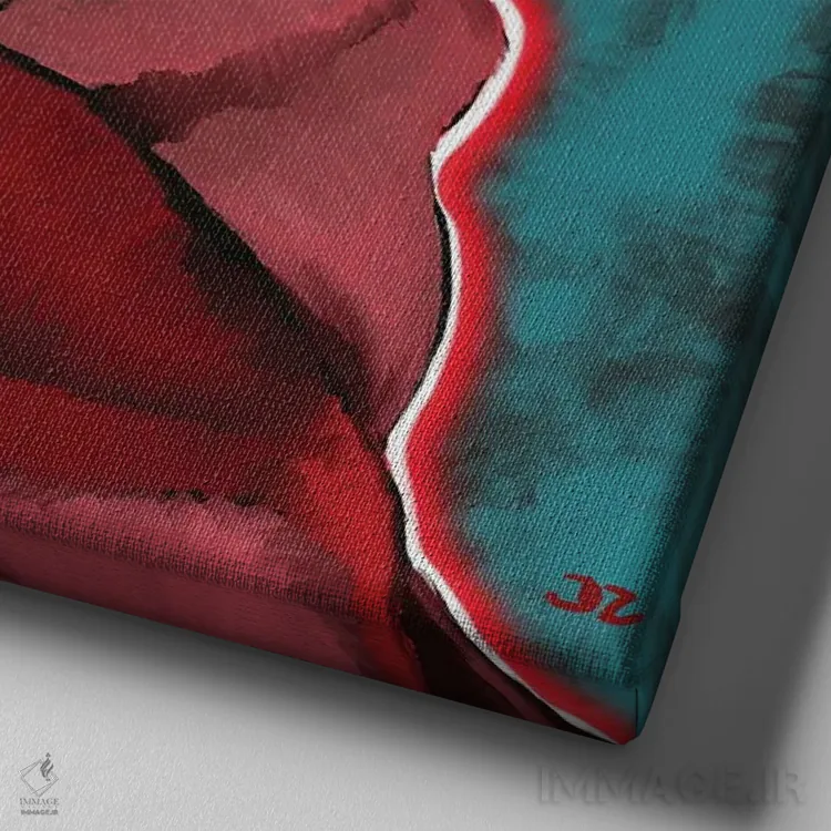 تابلو سگ بینژاد اثر دائو زد - نمای نزدیک بافت بوم