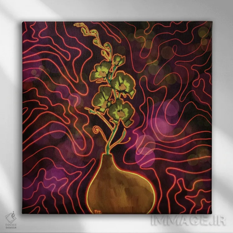 تابلو ارکیدهها اثر دائو زد - نمای روبهرو روی دیوار