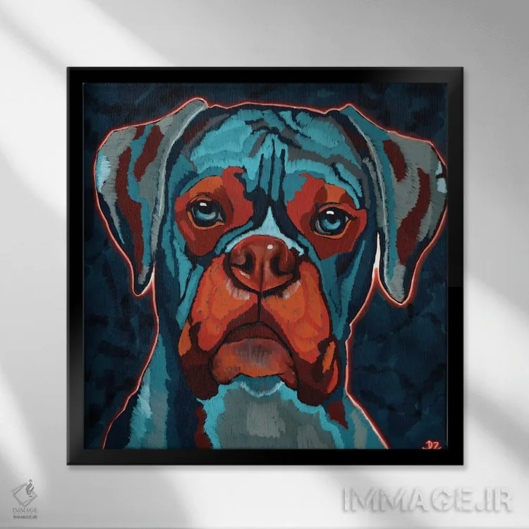 تابلو باکسر اثر دائو زد - نمای قابدار مشکی