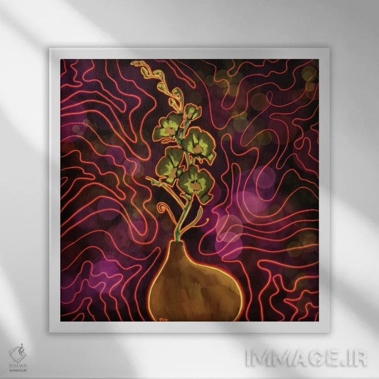 تابلو ارکیدهها اثر دائو زد - نمای قابدار سفید