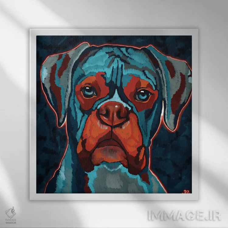 تابلو باکسر اثر دائو زد - نمای قابدار سفید