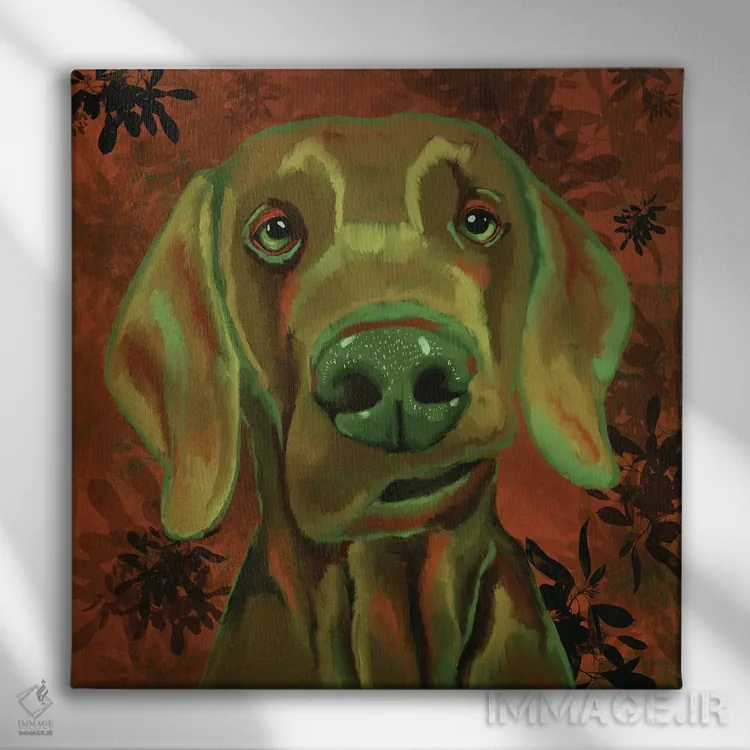 تابلو وایمارانر (نژاد سگ) اثر دائو زد - نمای روبهرو روی دیوار