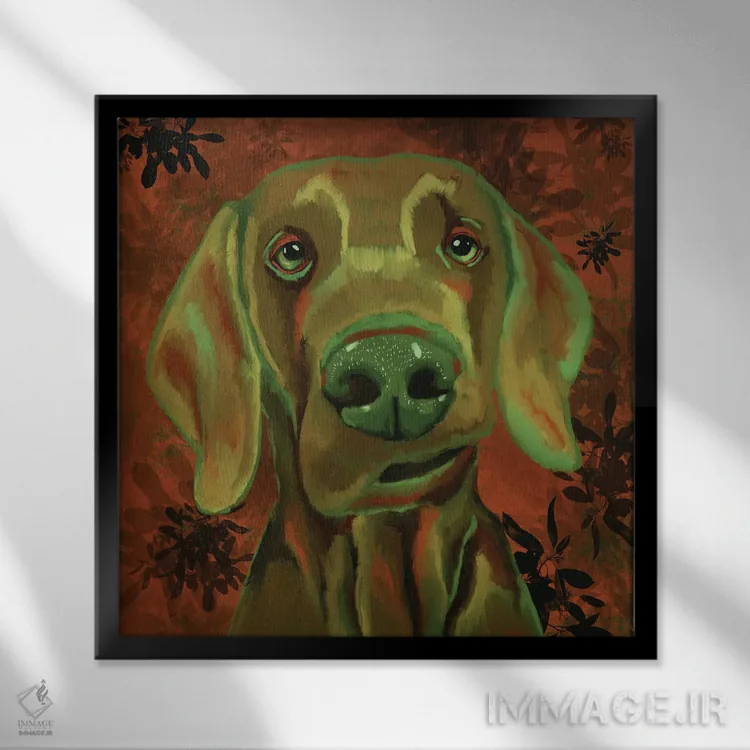 تابلو وایمارانر (نژاد سگ) اثر دائو زد - نمای قابدار مشکی