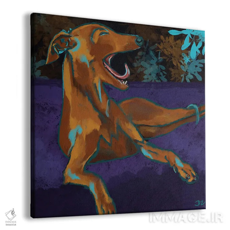 تابلو خمیازهٔ گریهوند (سگ تازی) اثر دائو زد - نمای پرسپکتیو محصول