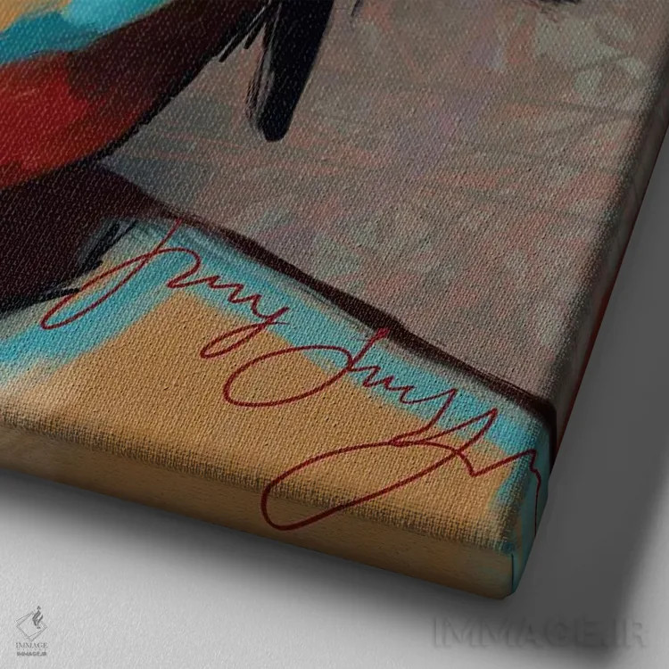 تابلو اشباع اثر دائو زد - نمای نزدیک بافت بوم