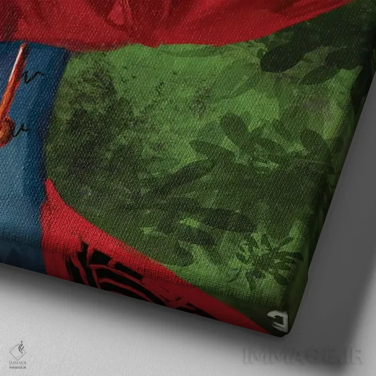 تابلو خشم/غضب اثر دائو زد - نمای نزدیک بافت بوم