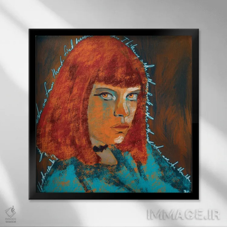 تابلو آب و آتش اثر دائو زد - نمای قابدار مشکی