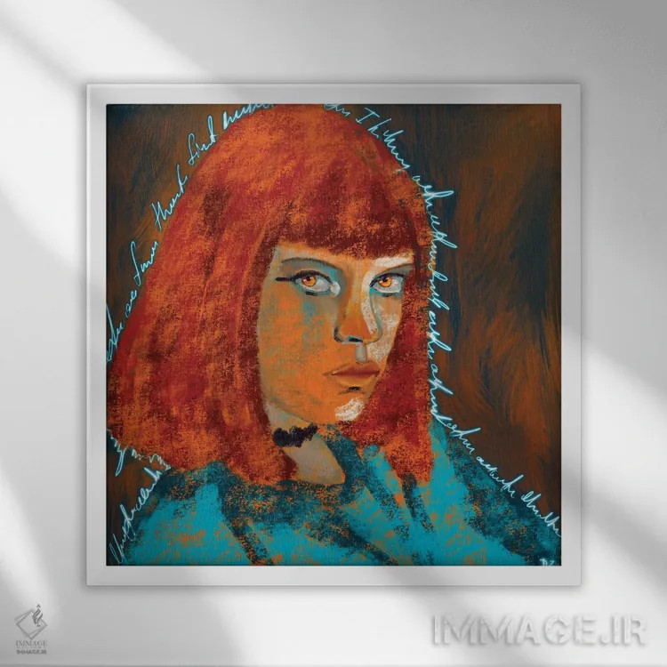 تابلو آب و آتش اثر دائو زد - نمای قابدار سفید