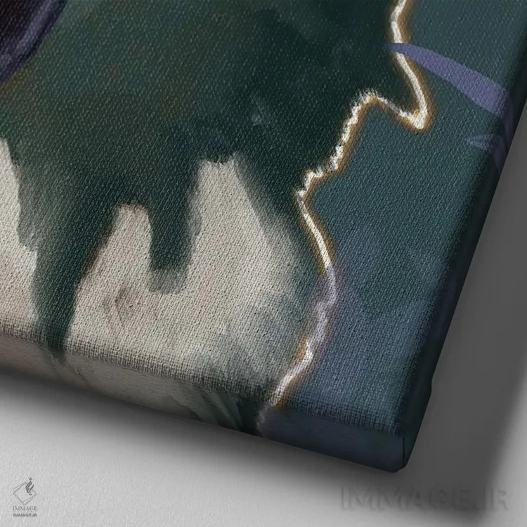 تابلو بردر کولی اثر دائو زد - نمای نزدیک بافت بوم