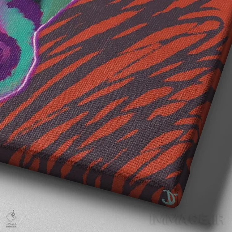 تابلو جک راسل (نژاد سگ) اثر دائو زد - نمای نزدیک بافت بوم