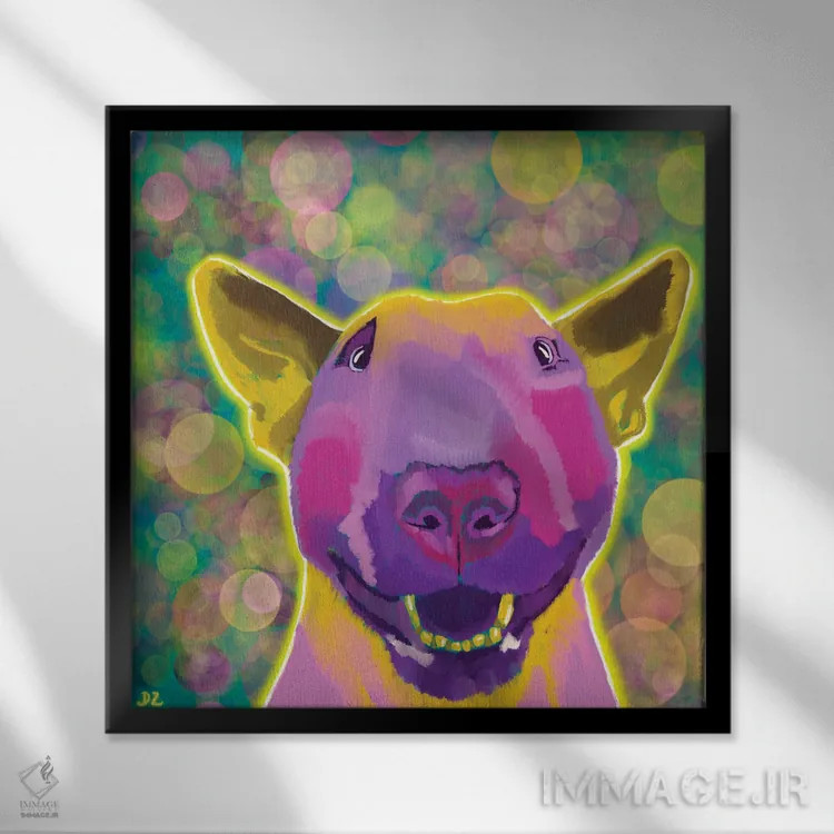 تابلو بول تریر آفتابی اثر دائو زد - نمای قابدار مشکی