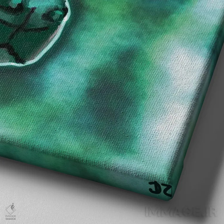 تابلو دبرمن (نژاد سگ) اثر دائو زد - نمای نزدیک بافت بوم