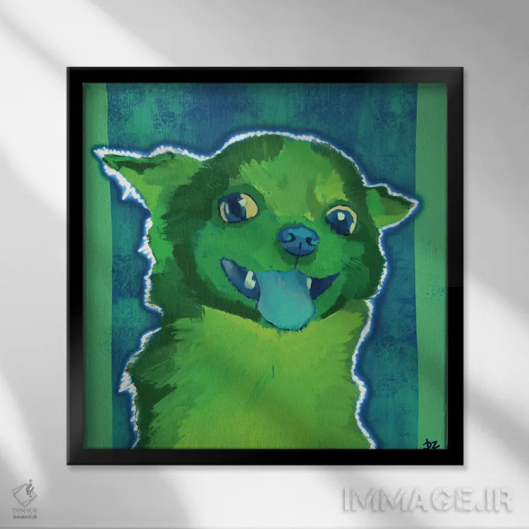 تابلو چیواوا (نژاد سگ) اثر دائو زد - نمای قابدار مشکی