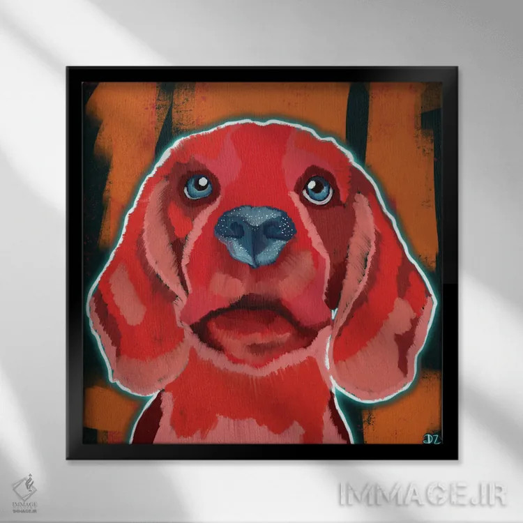 تابلو بیگل (نژاد سگ) اثر دائو زد - نمای قابدار مشکی